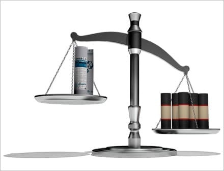 scale showing different weight of roofing felt rolls