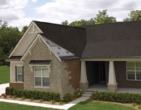IKO underlayment on a home roof with dark shingles