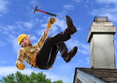 roofer falling off a roof
