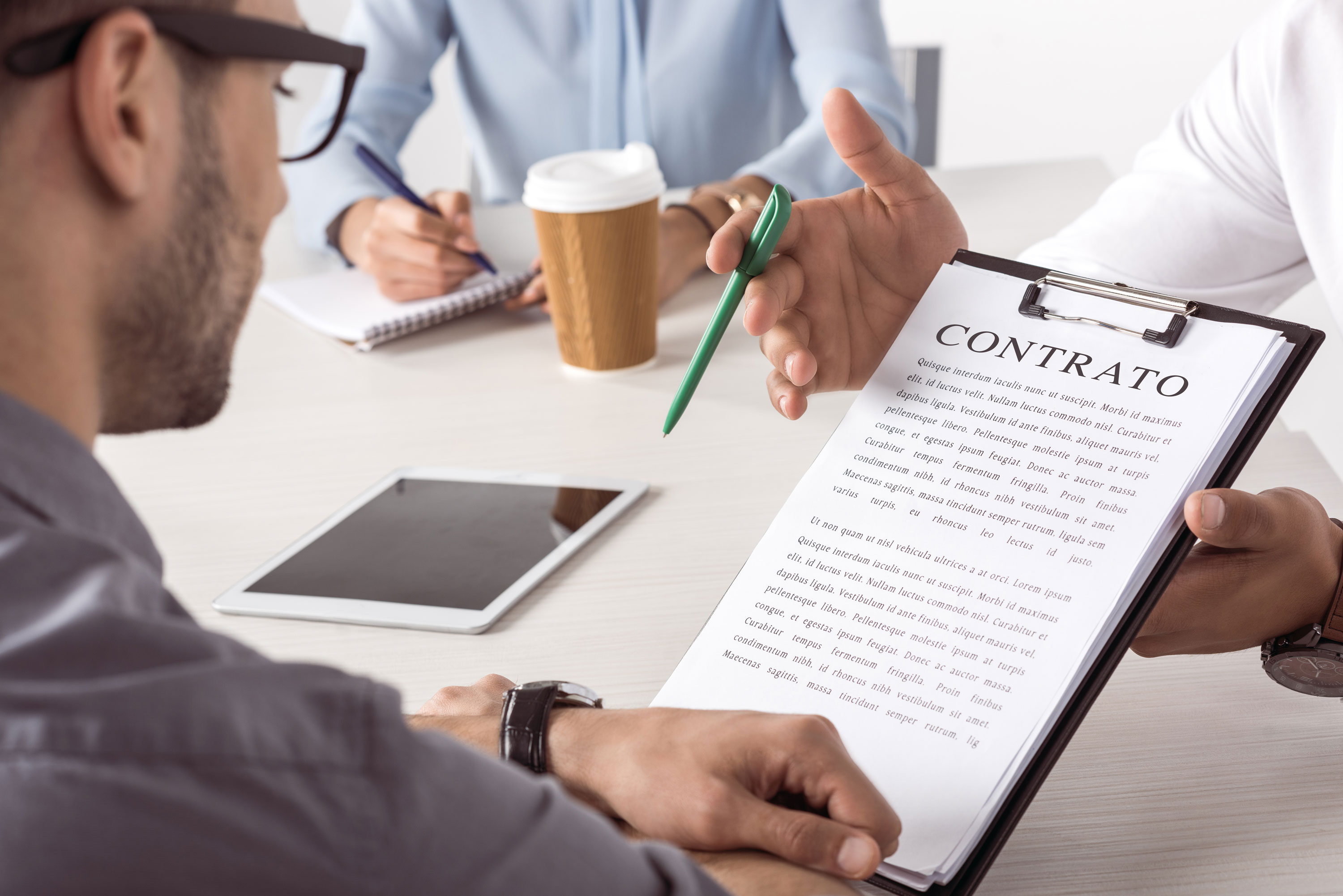 homeowner reviewing roofing contract