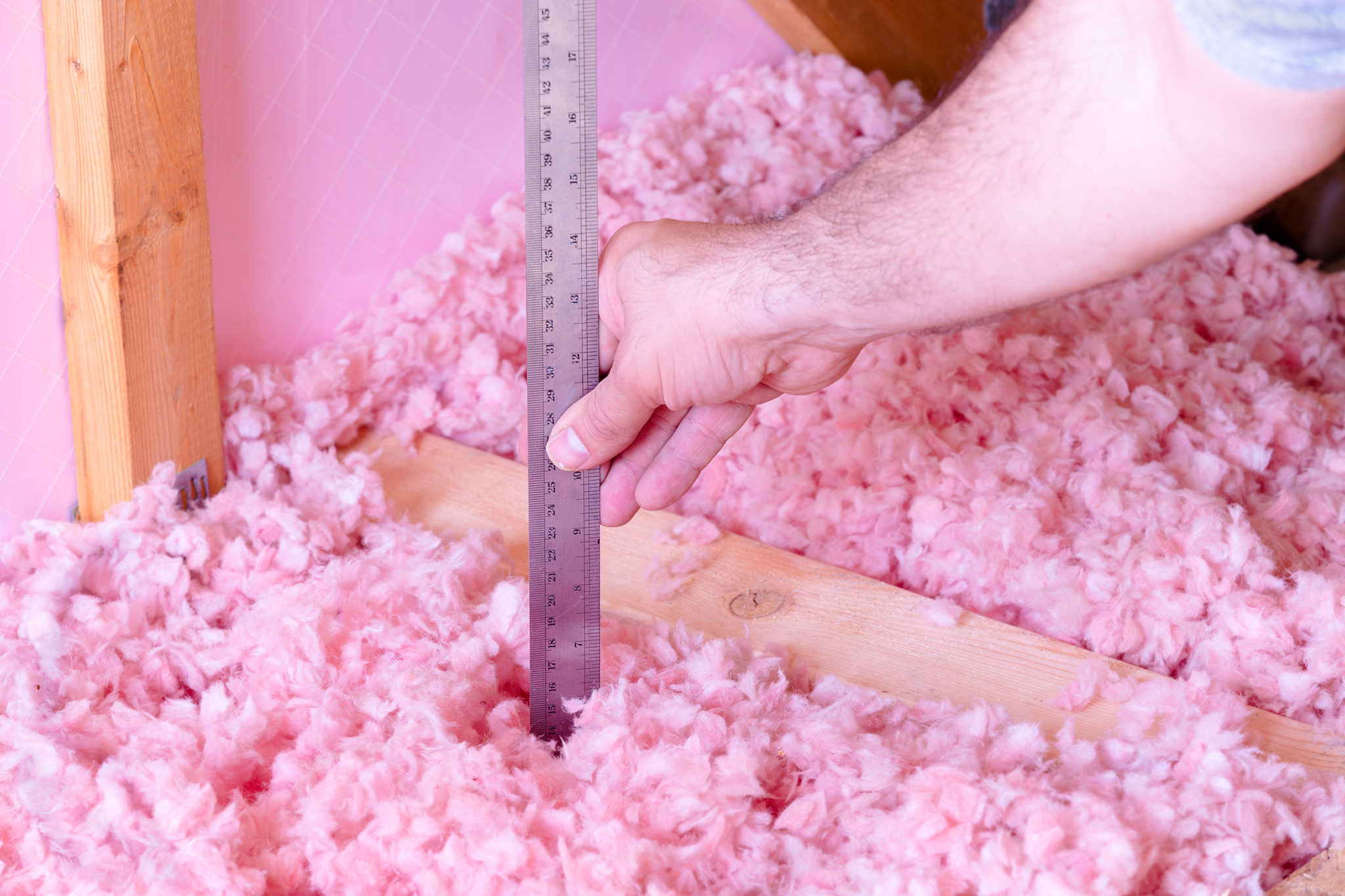 attic Insulation being measured