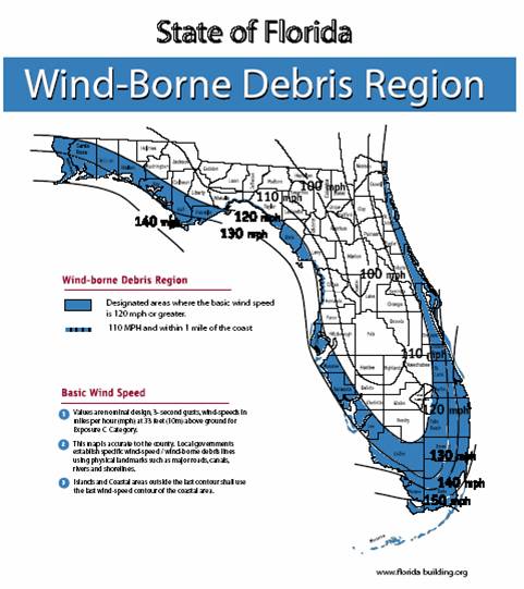 Florida Wind Borne Debris Region