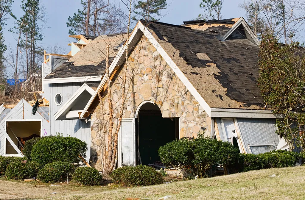 Hurricane damage roof