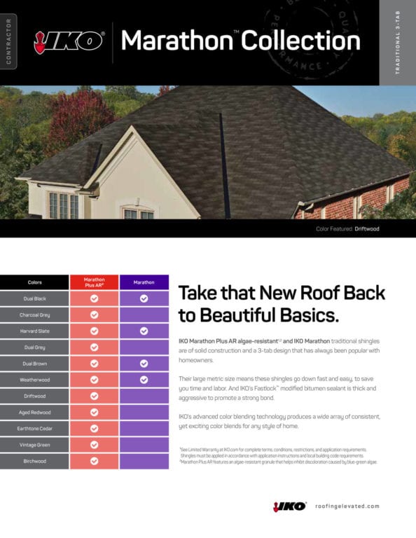 Marathon 3Tab Roof Shingles Fiberglass House Shingles IKO