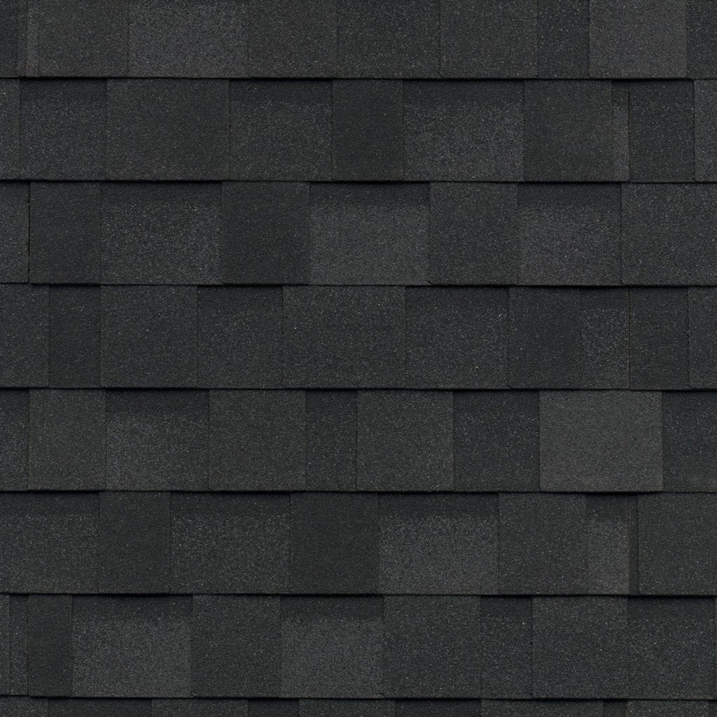 muestra de tejas Dynasty Granite Black de IKO