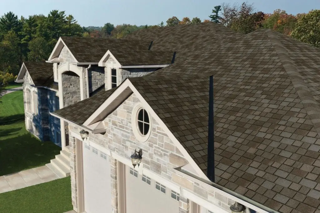 Royal Estate Designer IKO Shingles in colour Harvest Slate is shown.