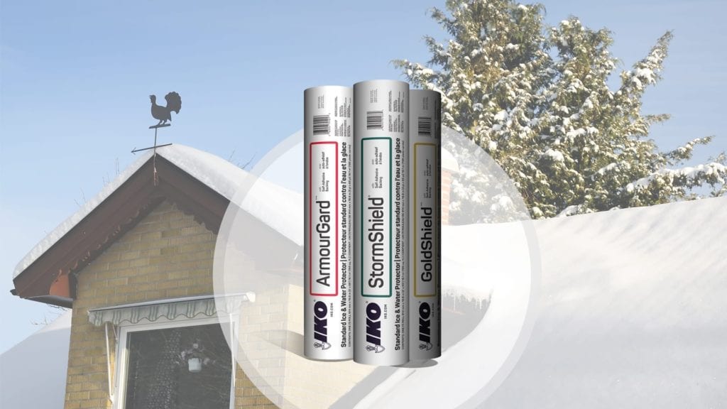 IKO's GoldShield, ArmourGard, and StormShield ice and water protector products