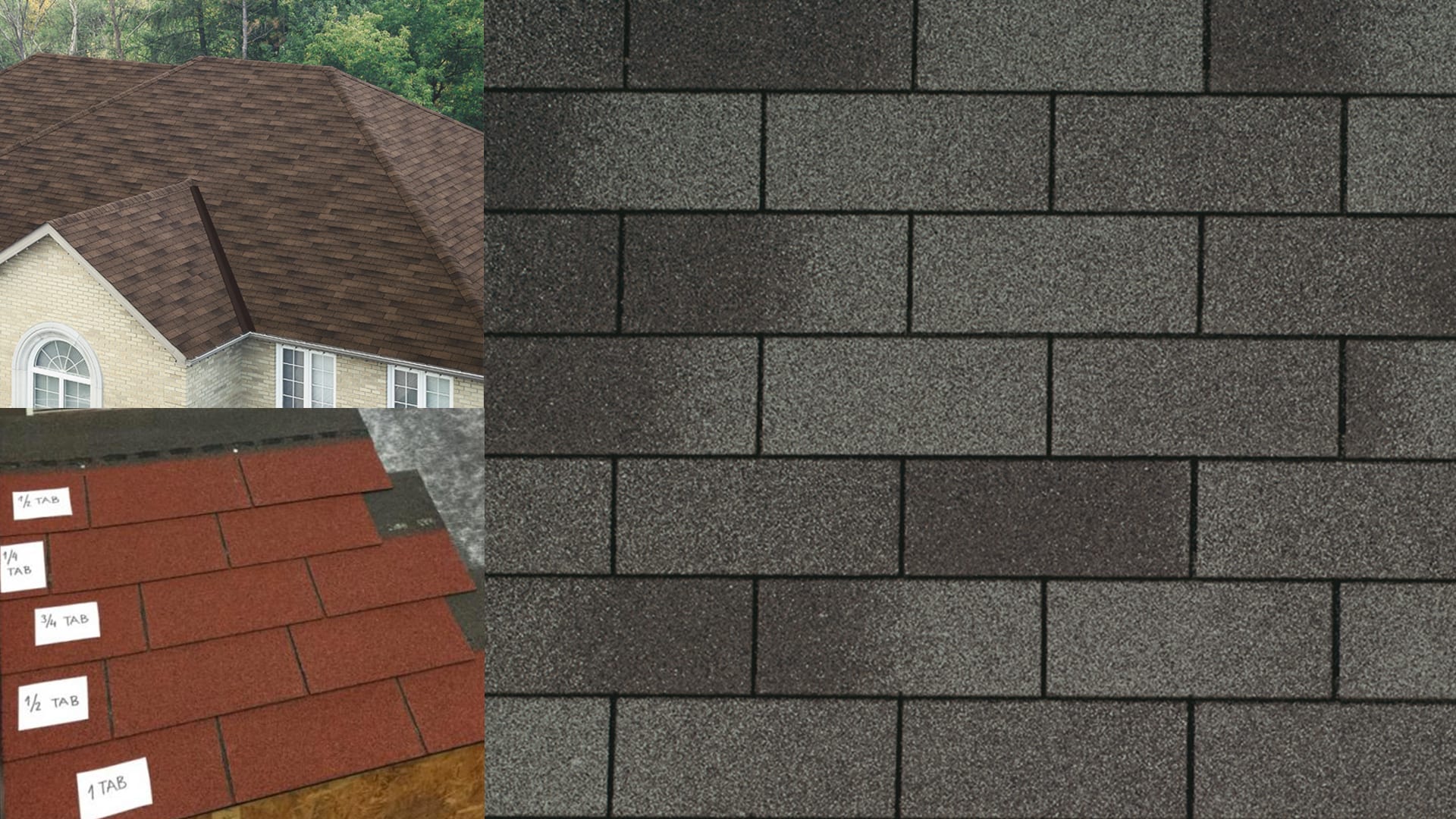 montage of 3-tab shingles