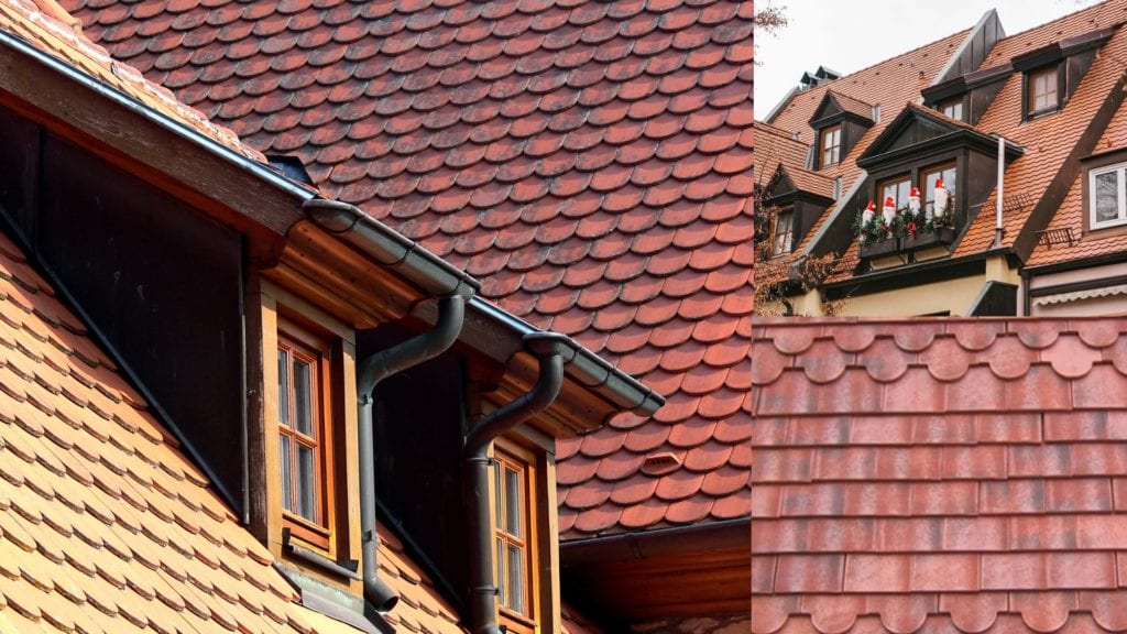 montage of tile roofs