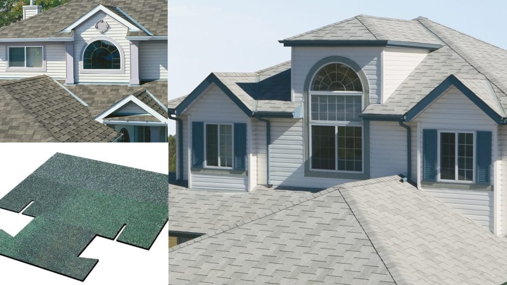 montage of a homes and an interlocking shingle
