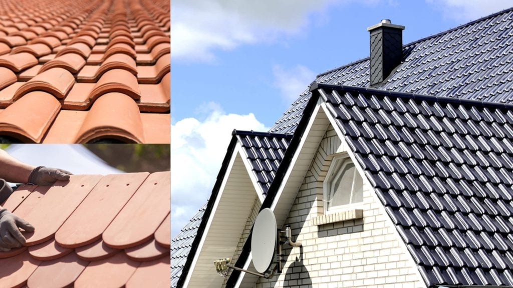 montage of tile roofs