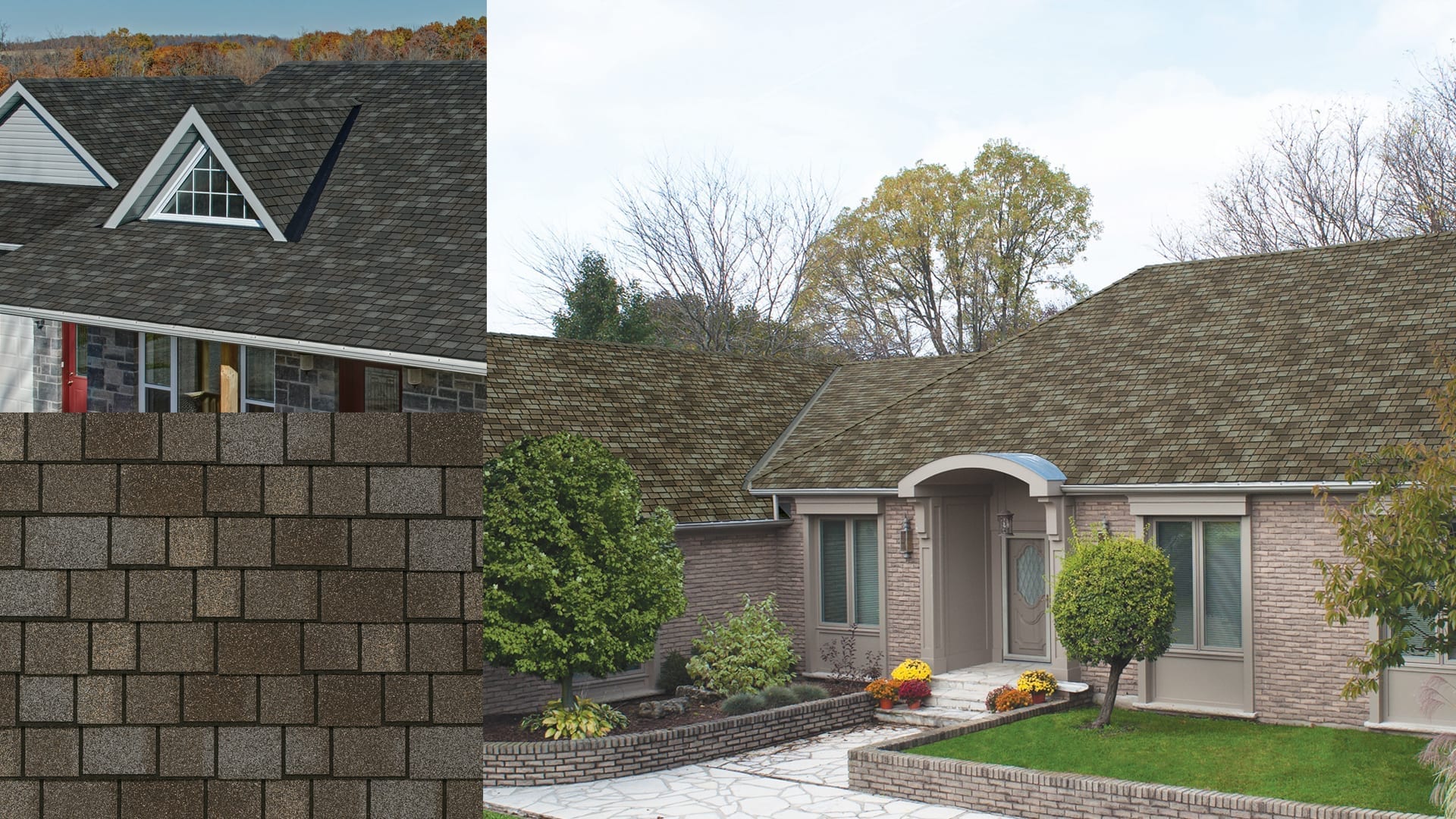 montage of roofs and shingles