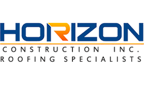 Horizon Construction Inc. Roofing Specialists Comany Name and Logo
