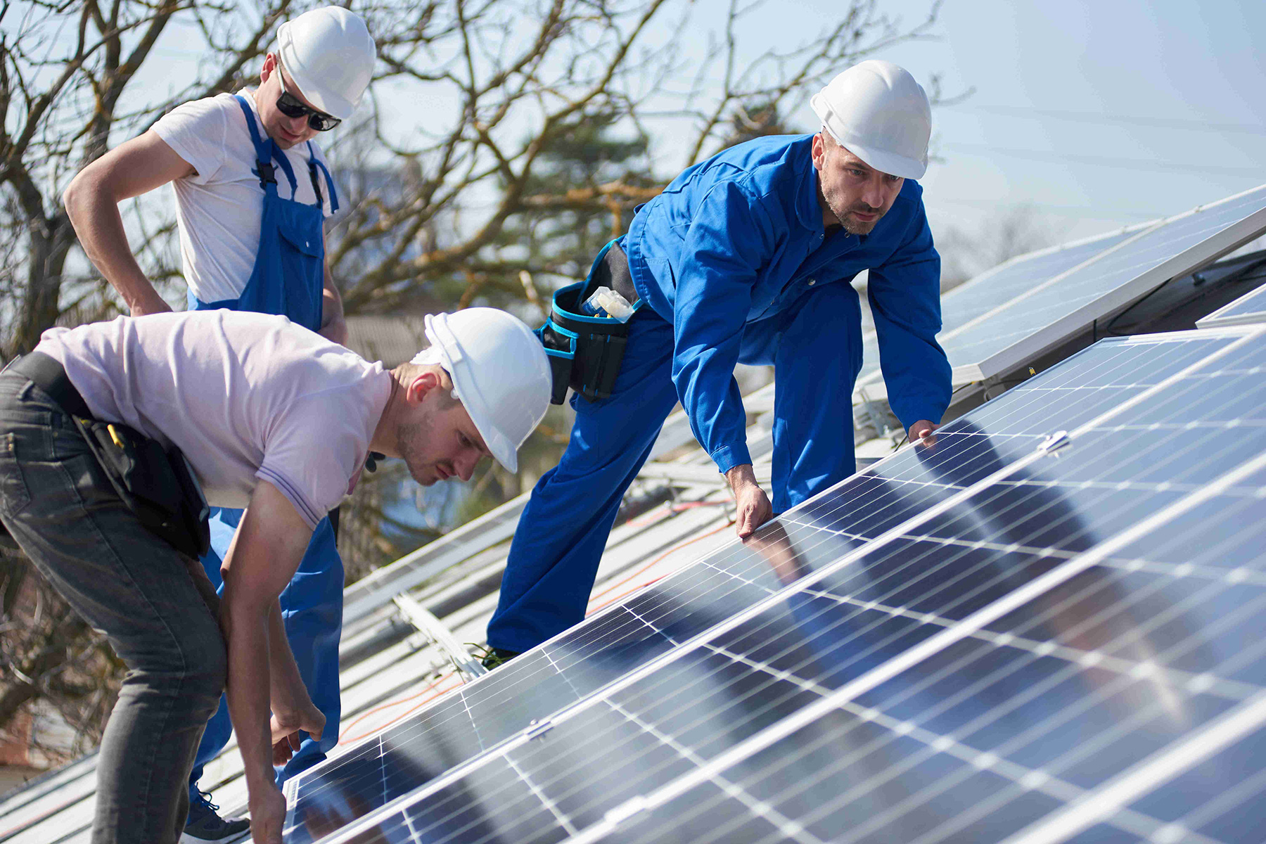 attaching solar panels to a roof