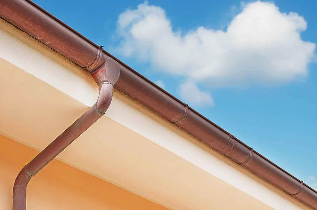 copper gutter and brackets