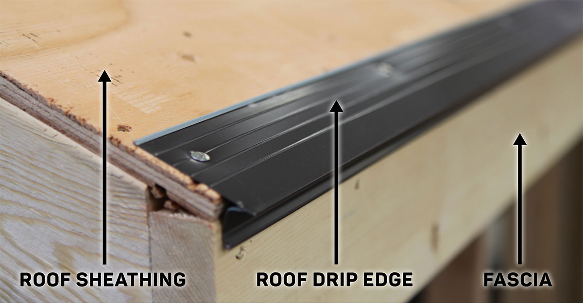 fascia board drip edge roof sheathing
