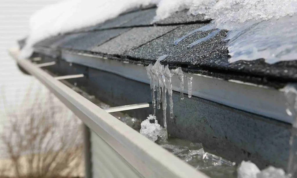 ice buildup on gutters