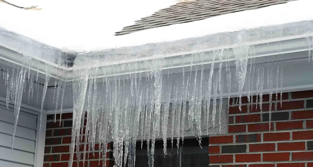 Iced over gutters