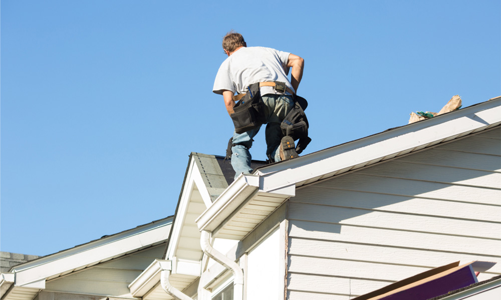 Inspecting the roof