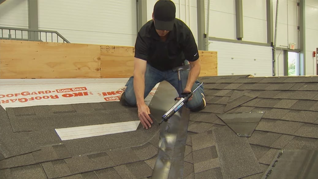 Installing a roof valley, step 7