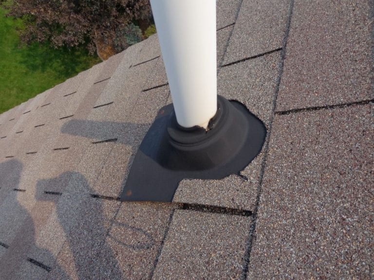 old roof plumbing vent flashing boot