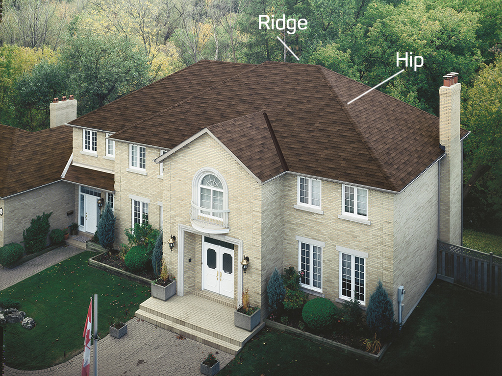 ridge hip roof areas