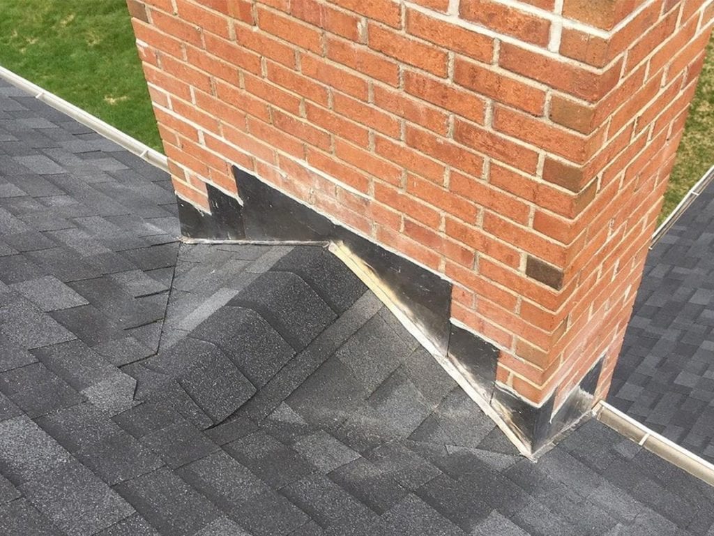 roofing flashing on a chimney