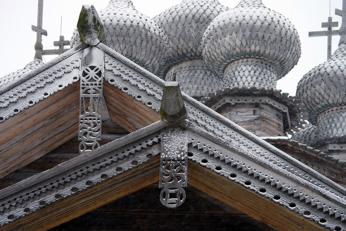 Kizhi Pogost Church with its unique wooden roof - Kizhi Island, Russia