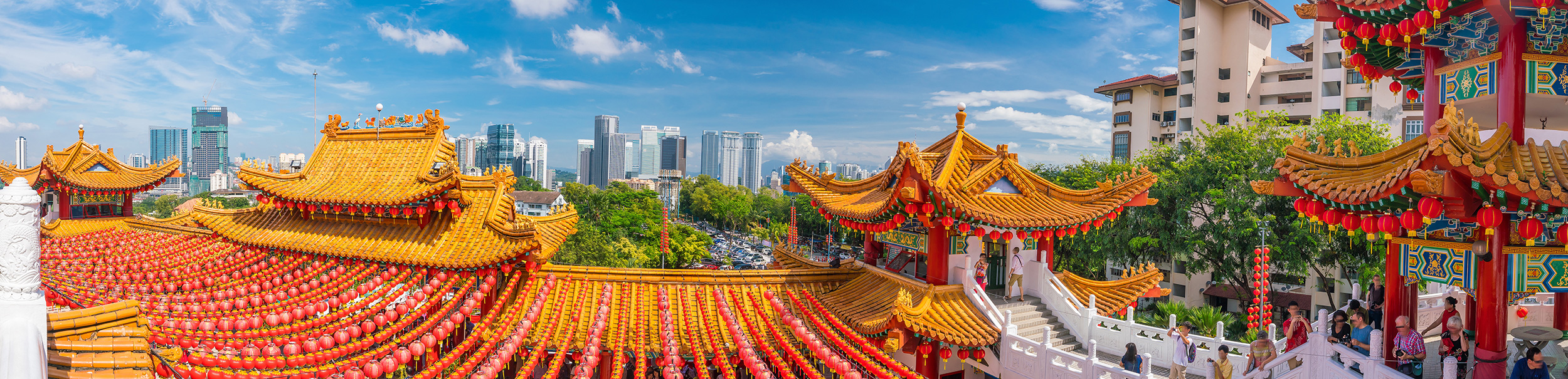 Thean Hou Temple's roof in Kuala Lumpur, Malaysia