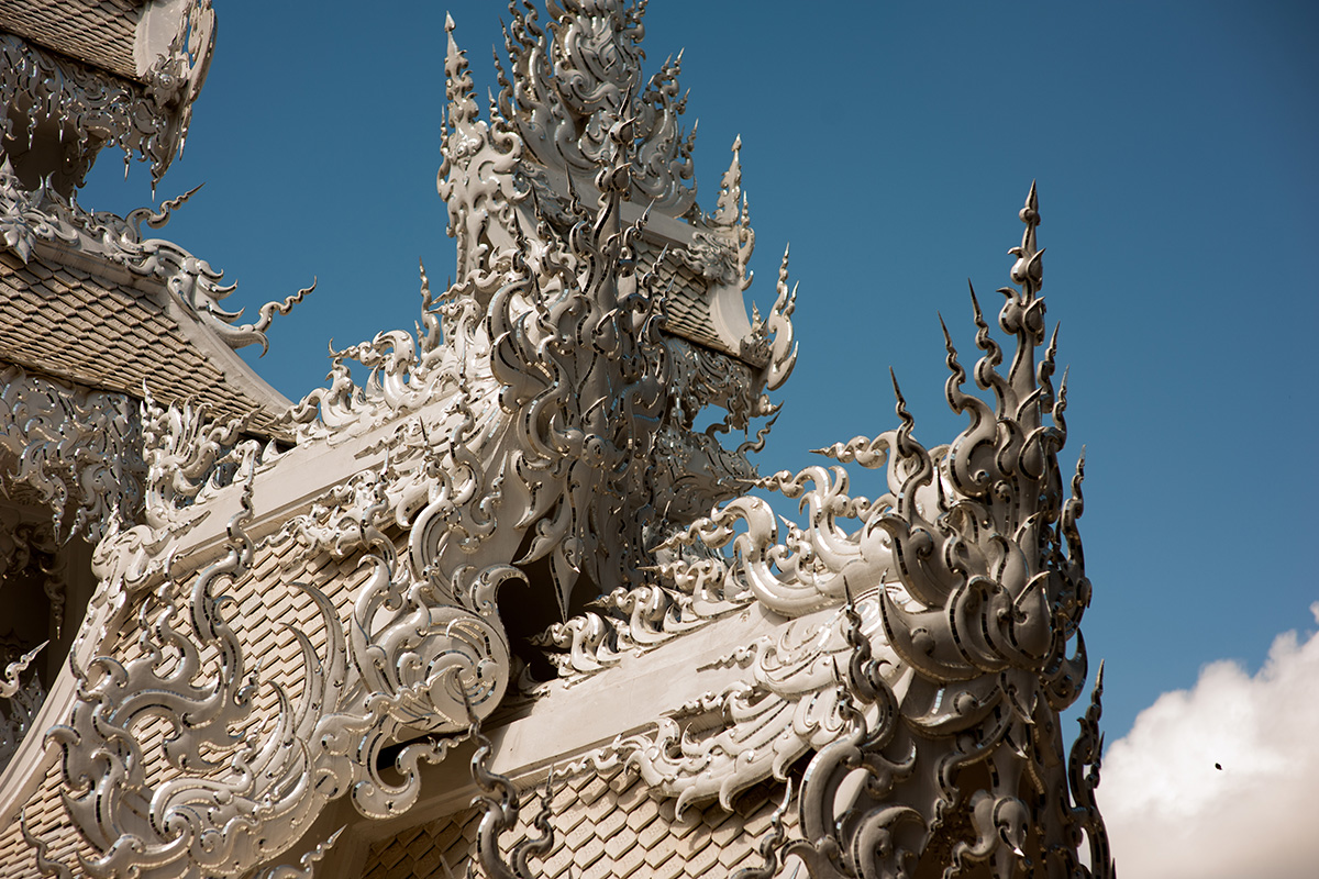 hand-sculpted detail at Wat Rong Khun